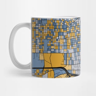 Tacoma Map Pattern in Blue & Gold Mug